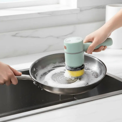 Electric Bottle Cleaning Brush — Rechargeable with Replaceable Heads