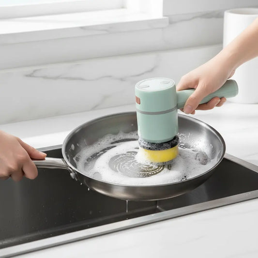 Electric Bottle Cleaning Brush — Rechargeable with Replaceable Heads