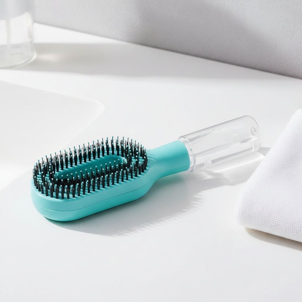 2-in-1 Hair Brush with Water & Oil Spray — Anti-Frizz