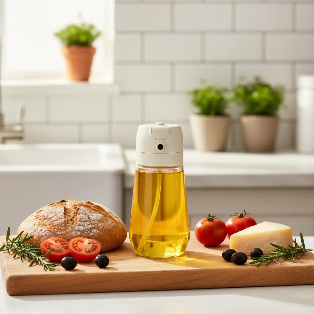 2-in-1 Glass Oil Spray Bottle — 470ML, Air Fryer & BBQ