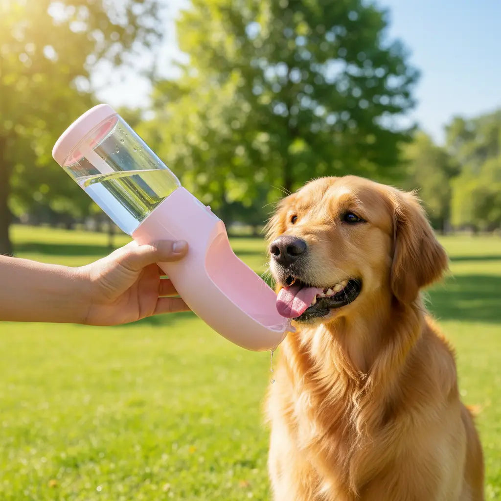2-in-1 Portable Dog Water Bottle with Food Compartment